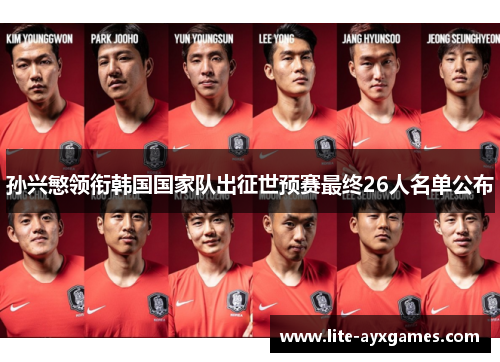 孙兴慜领衔韩国国家队出征世预赛最终26人名单公布